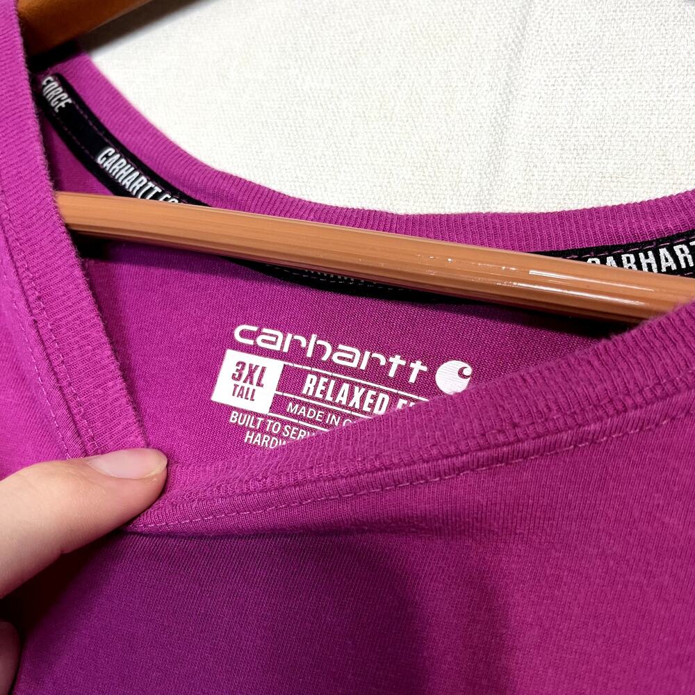 Carhartt Men's Force Relaxed Fit Short Sleeve Pocket T-Shirt Purple - Size 3XLT - Picture 4 of 7